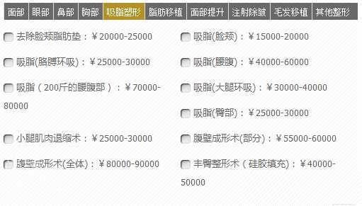 抽脂适用的部位 抽脂适用的人群 价格表